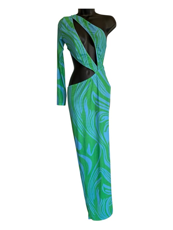 Dresses & Skirts - NWT Sorelle UK Green & Blue Cutout One-Shoulder Maxi Dress - Size S